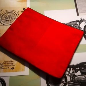 Newbark Red Leather/Suede Clutch.